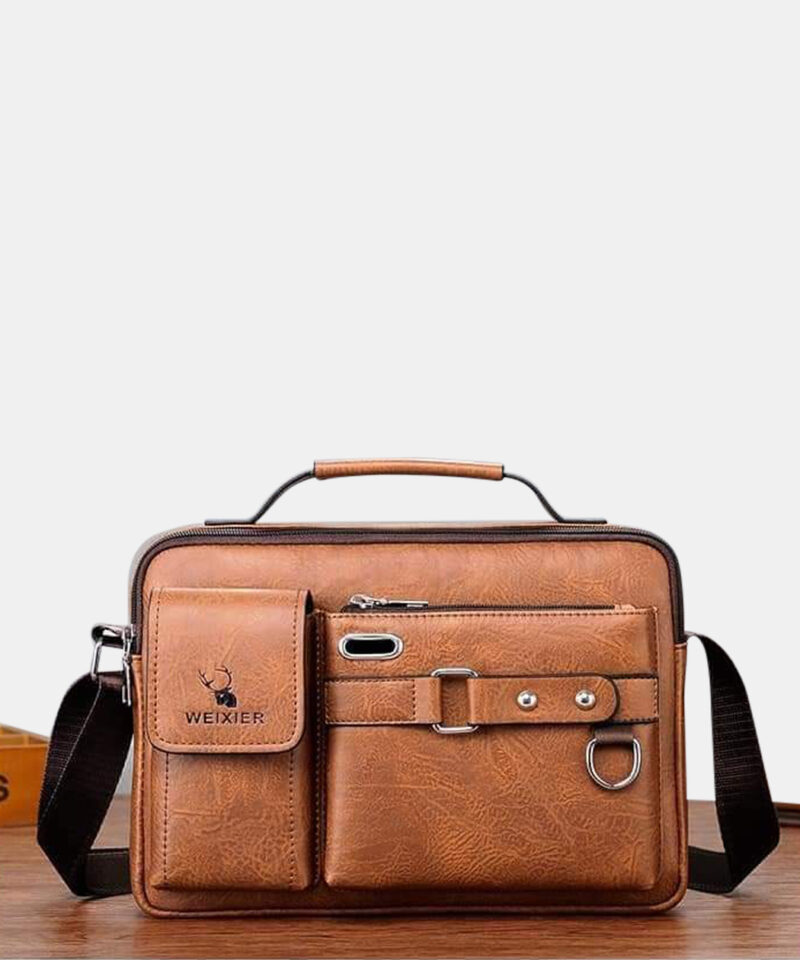 Leather Waterproof Chocolate Official Bag