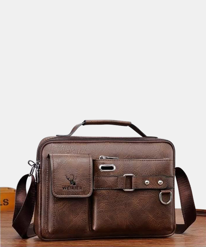 Leather Waterproof Chocolate Official Bag - Image 3